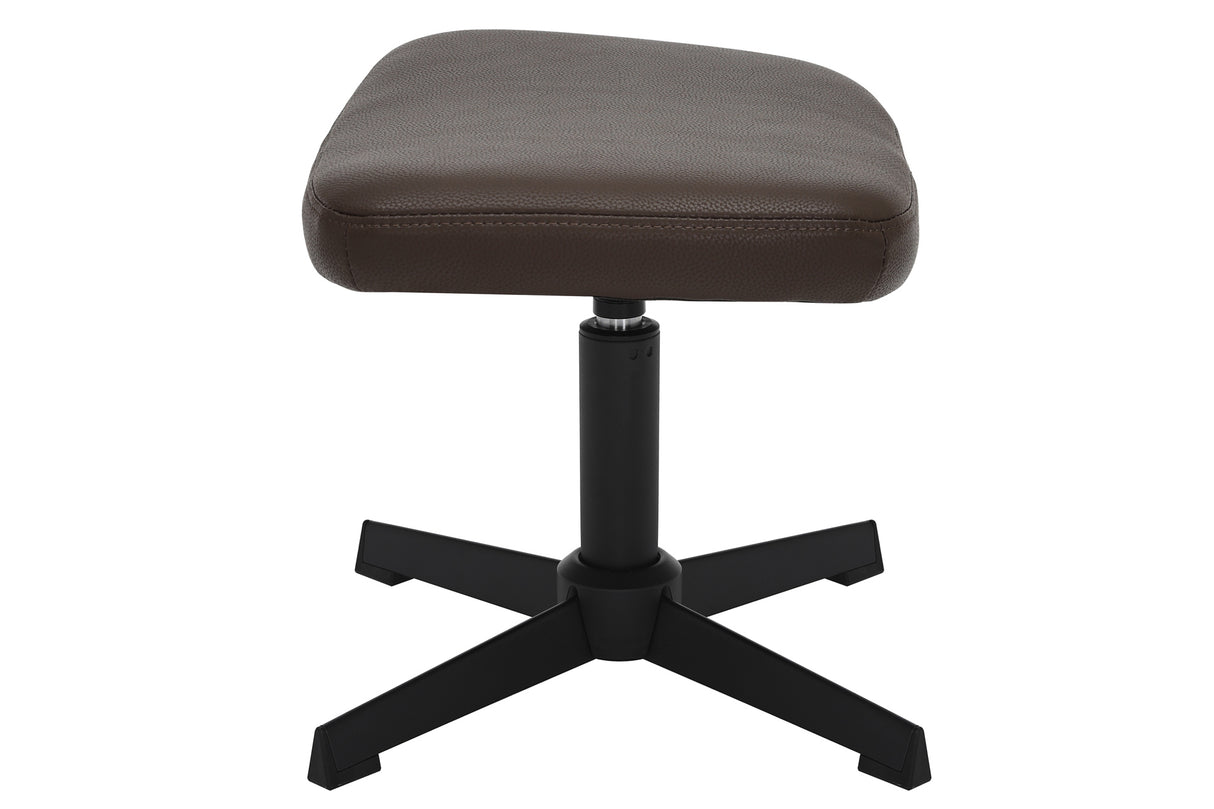 Stool VOGUE 45cm rotatable artificial leather brown w/ black metal frame