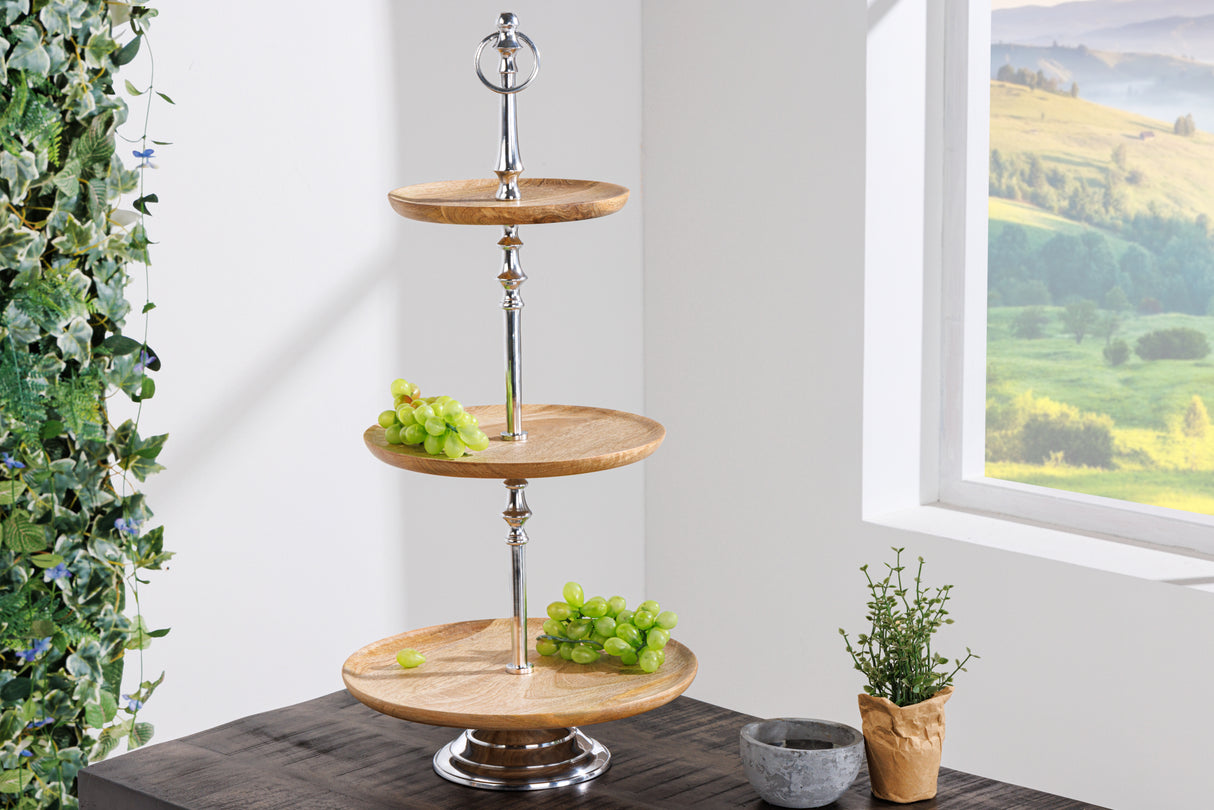 Decoration etagere PURE NATURE 70cm 3 trays mango wood