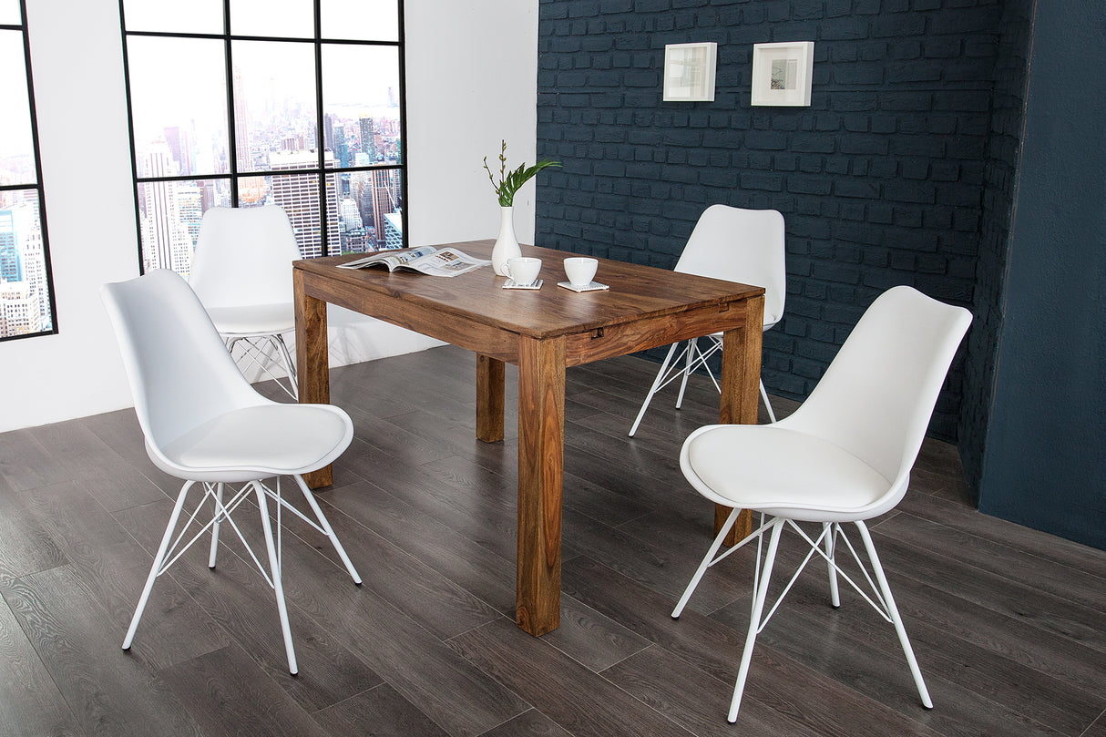 Chair SCANDINAVIA MASTERPIECE retro style white with white legs
