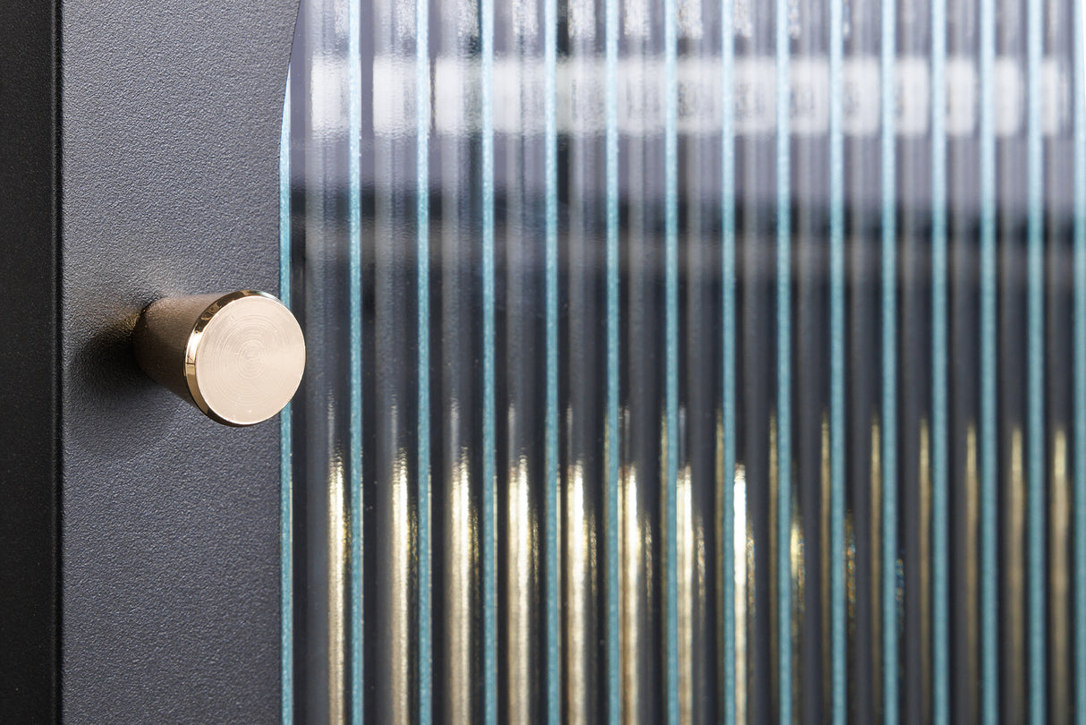 Nachttisch PARIS 60cm Riffelglas schwarz