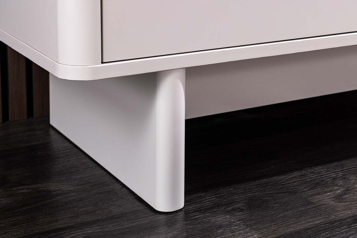 Sideboard SAVOY 150 cm 3D weiß mit weißer Marmorkeramikplatte