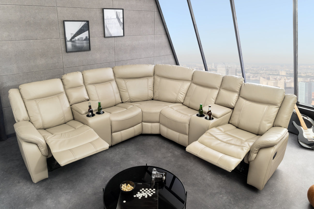Cinema armchair HOLLYWOD 5-seater artificial leather beige