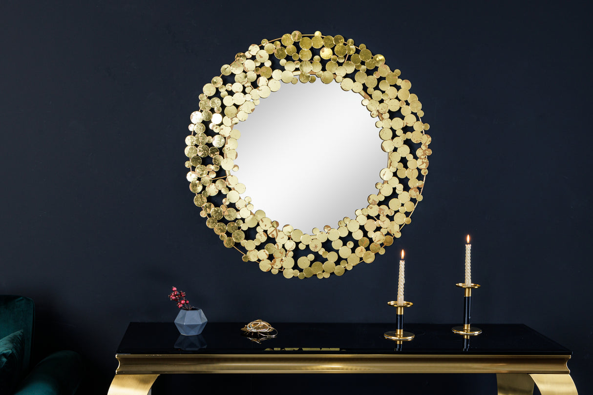 Wandspiegel COINS 80cm Antik Gold