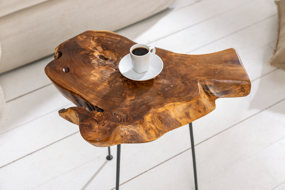 Side table WILD 40cm massive teak wood