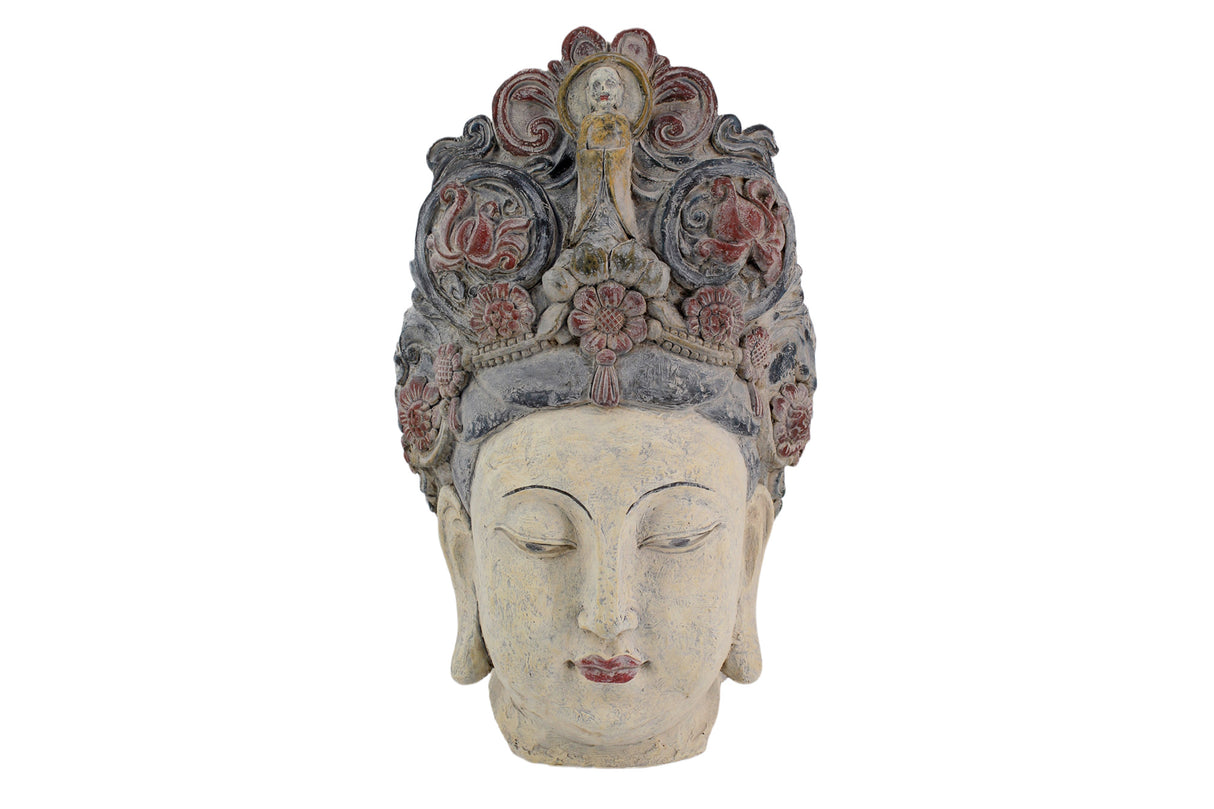 Decoration figure BUDDHA HEAD 45cm handmade multicoloured