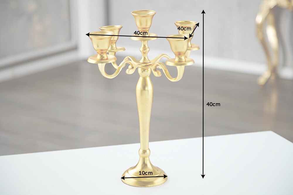Candleholder MODERN BAROCK 40cm 5-armed gold