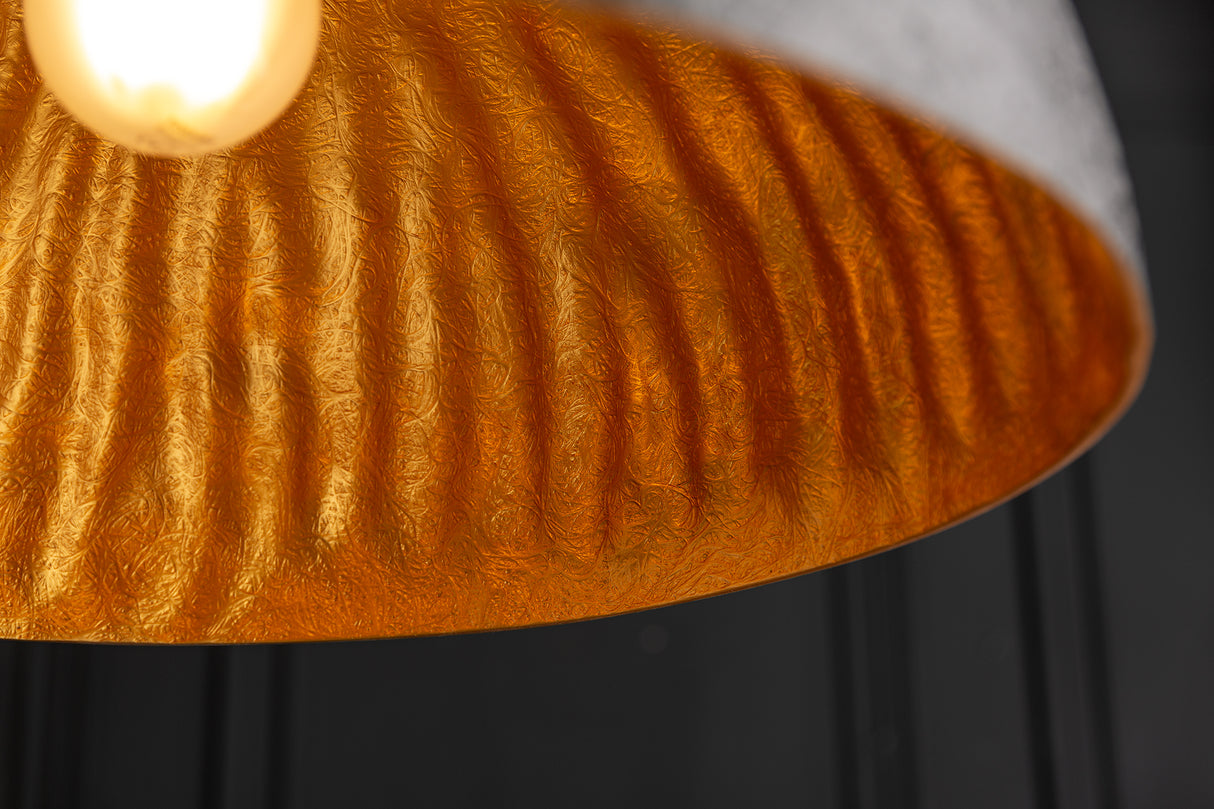 Pendant lamp GLOW 50cm fibre glass black gold