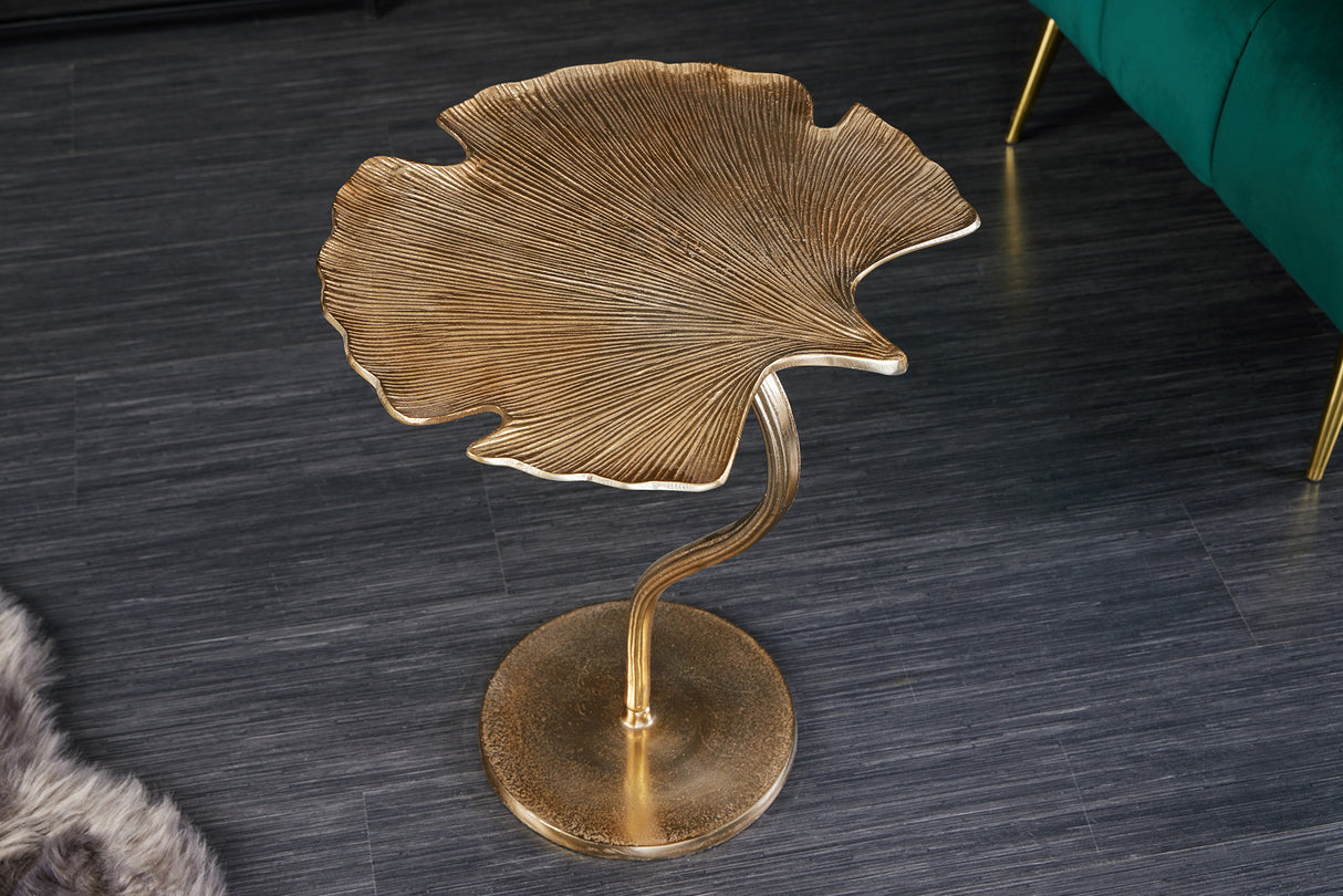 Side table GINKGO LEAF 53cm gold