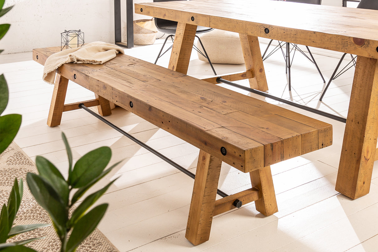 Bank FINCA 165cm Kiefernholz vintage braun