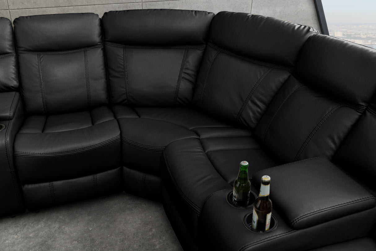 Cinema armchair HOLLYWOD 5-seater artificial leather black