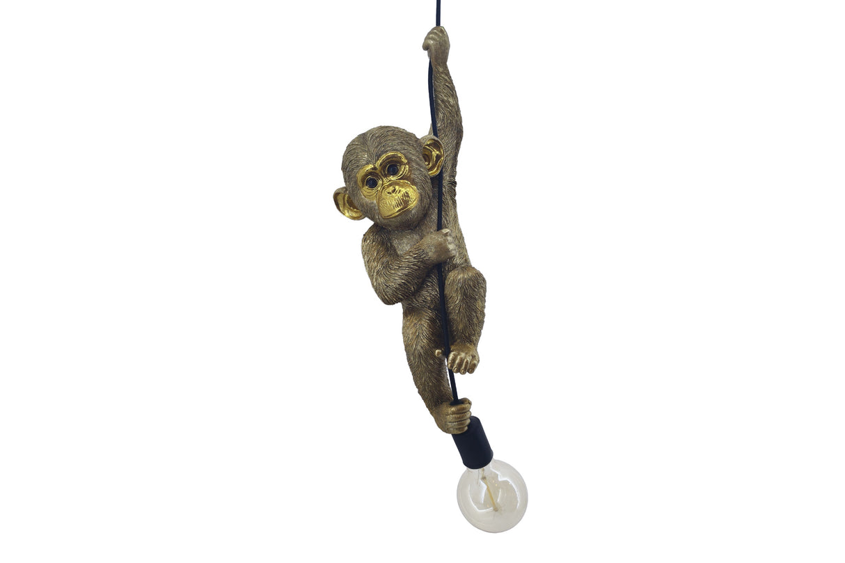 Pendant lamp MONKEY 55cm handmade monkey sculpture gold