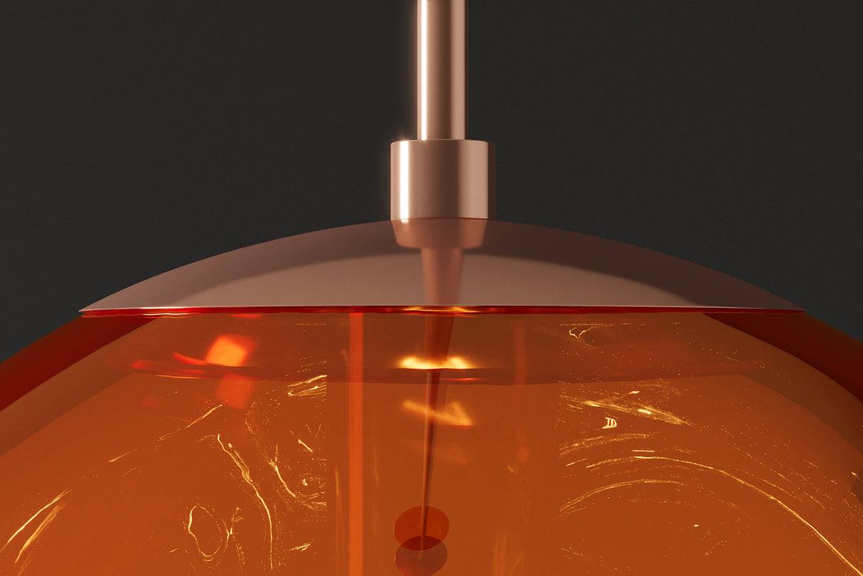 Pendelleuchte LIQUID DIAMOND 35cm Glas kupfer