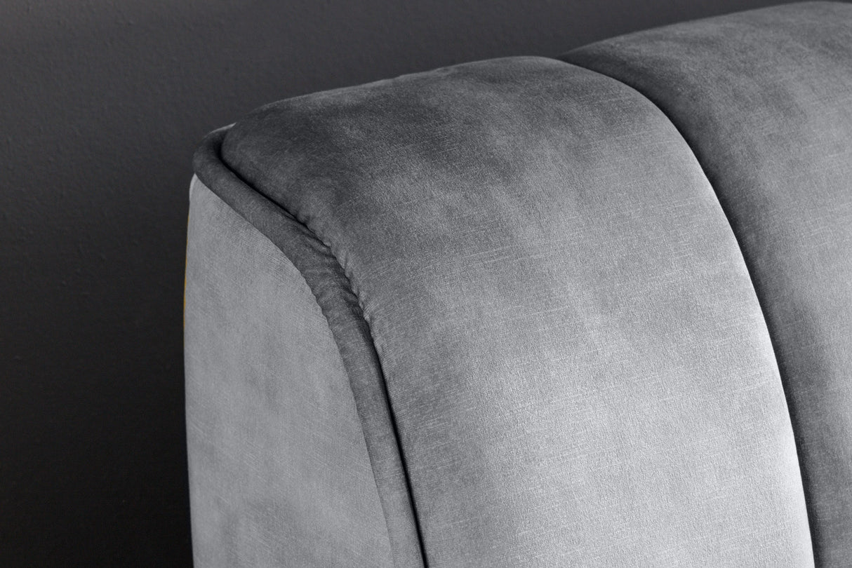 Bed AMSTERDAM 160x200cm velvet grey