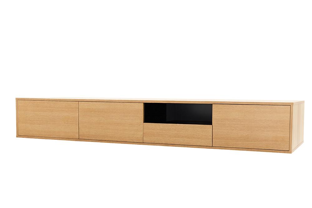 TV-Board LOFT 200cm hanging natural black