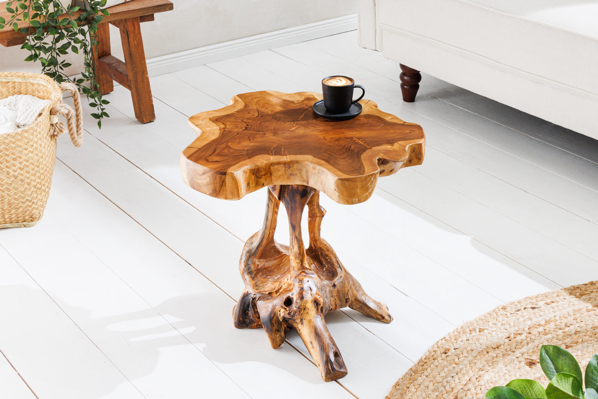 Side table ROOT 40cm teak wood natural