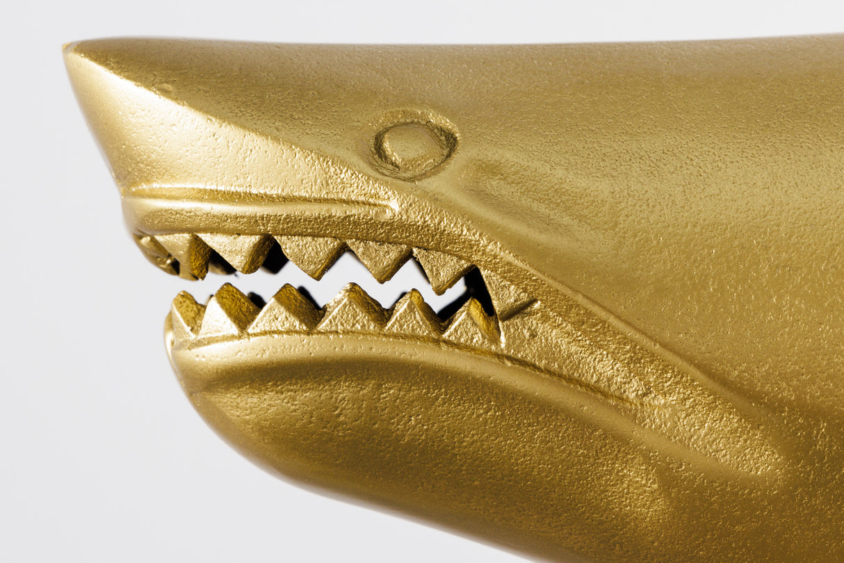 Deko Skulptur HAI 70cm gold