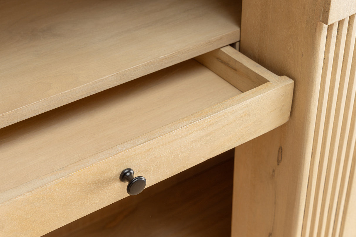 Bar cabinet ART DECO 140cm 3D mango wood whitewashed