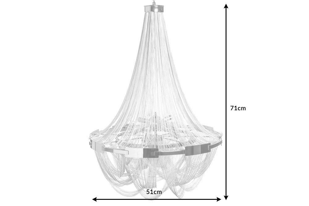 Kronleuchter ROYAL 70cm Aluminium silber