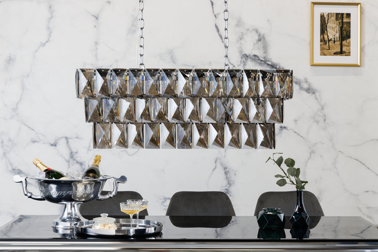 Pendant lamp KRISTALL 90cm noble grey