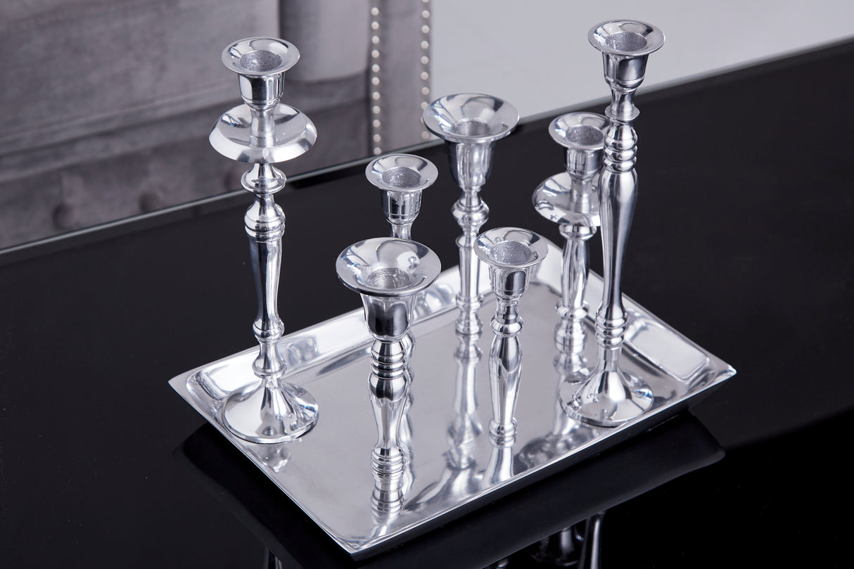 Candleholder MODERN BAROCK 7 flames silver aluminium
