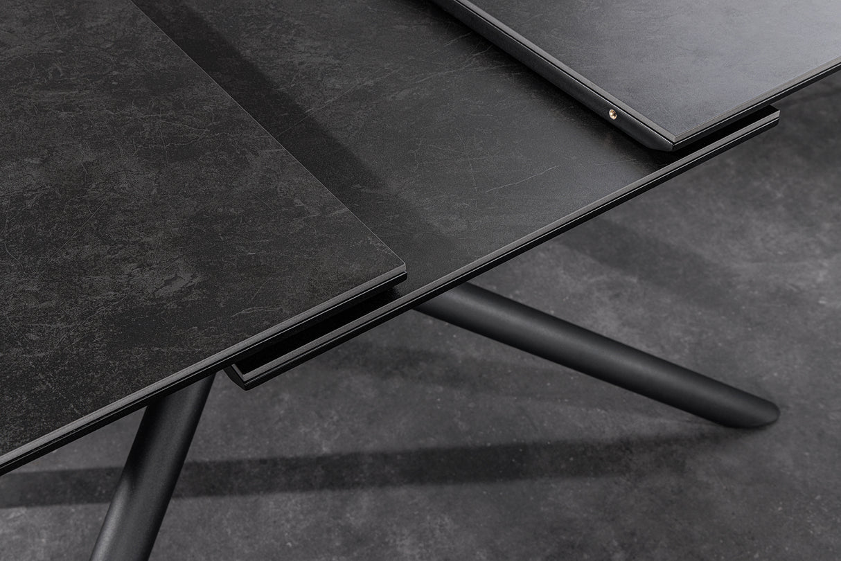 Dining table MIKADO 180-230cm extendable ceramic graphite marble top