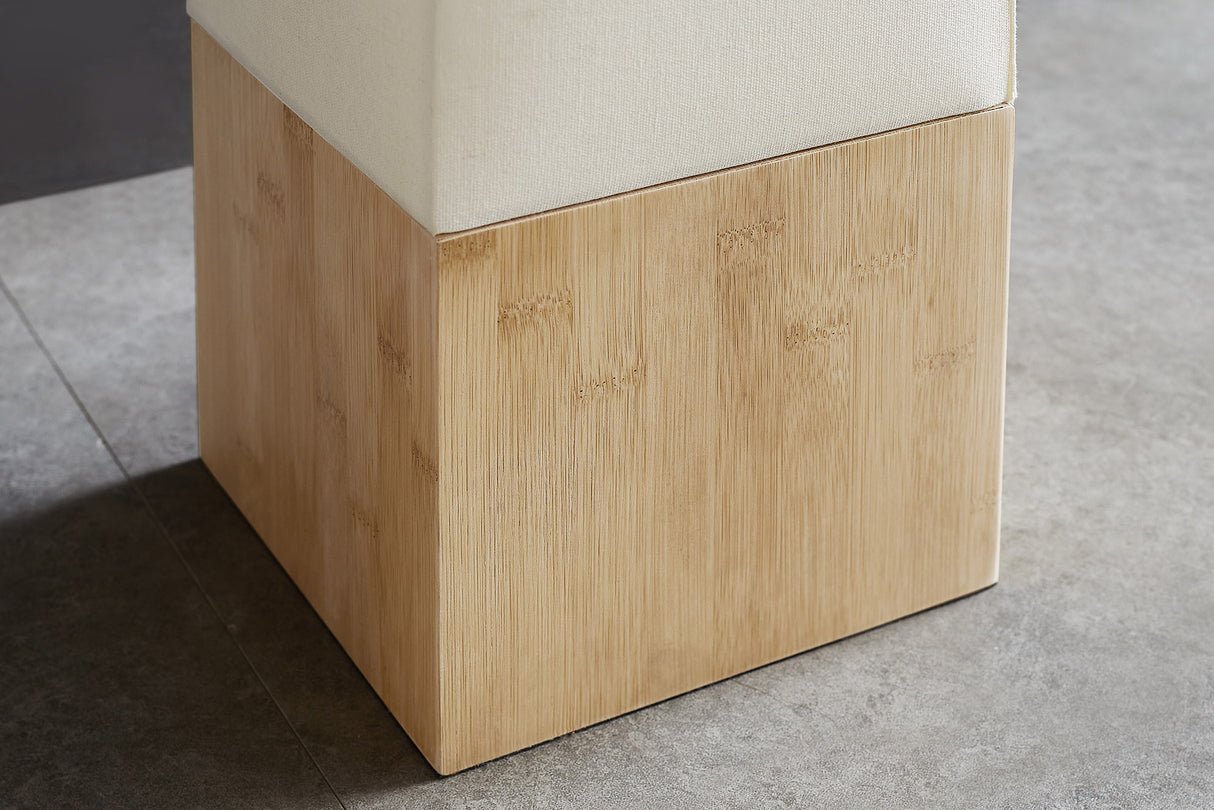 Floor lamp AGAPUNE 120cm bamboo natural brown w/ white lampshade