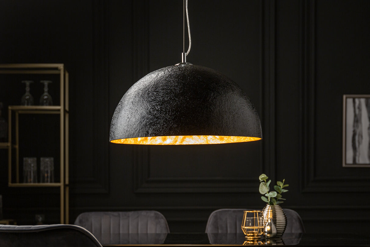 Pendant lamp GLOW 50cm fibre glass black gold