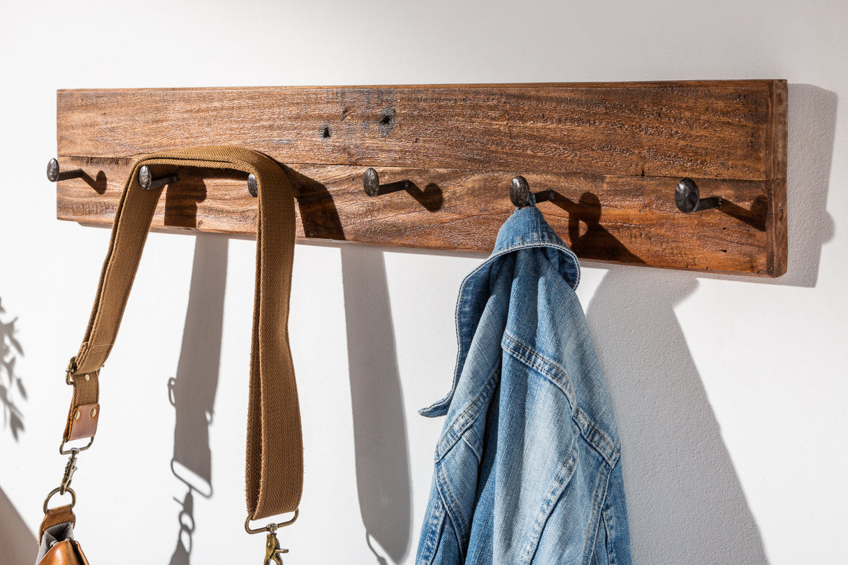 Wall coatrack HEMINGWAY 90cm recycled massive wood