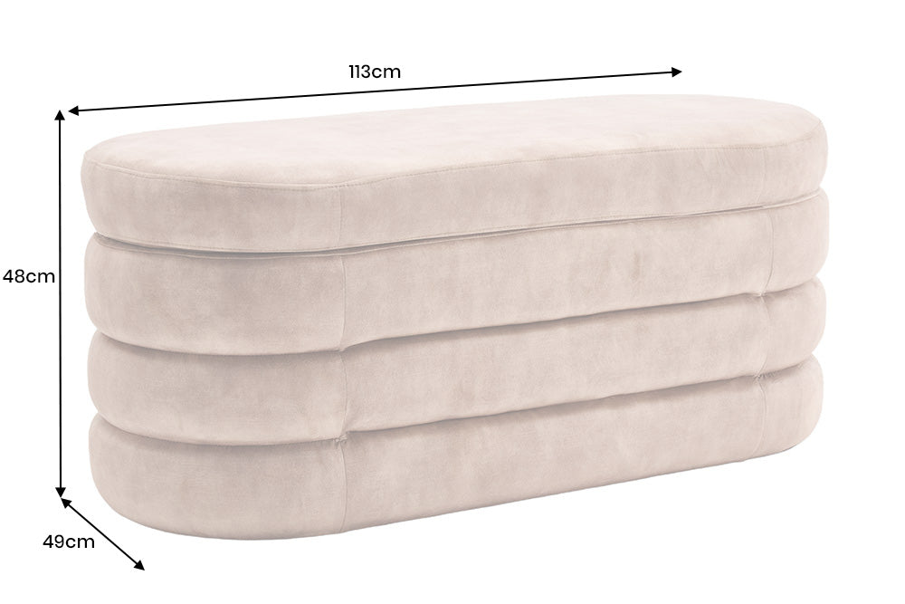 Bench chest VOQUE 115cm velvet grey w/ storage space bench seat