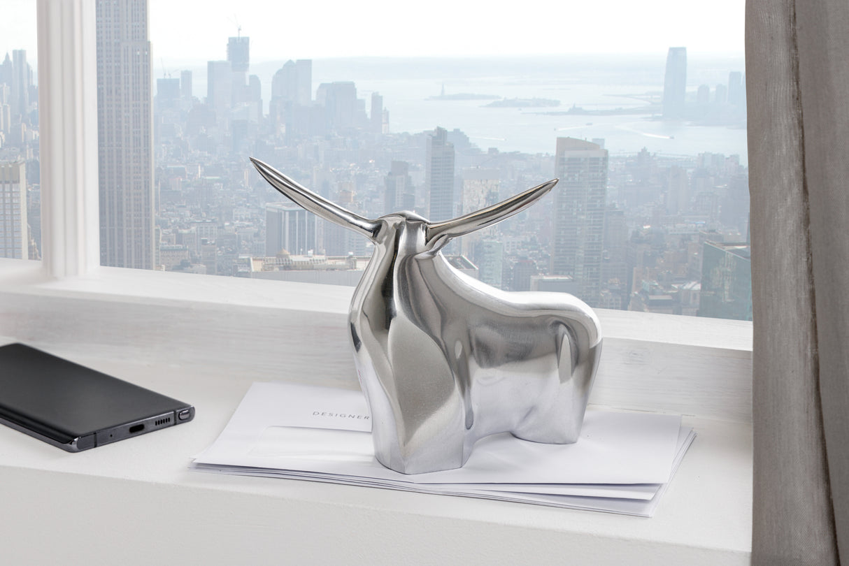 Paperweight BIG BULL aluminium silver