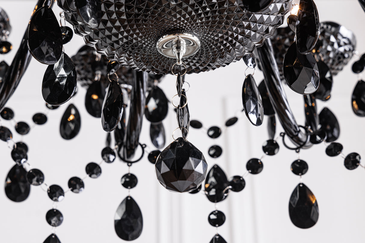 Chandelier DIAMONDS 15-armed black acrylic