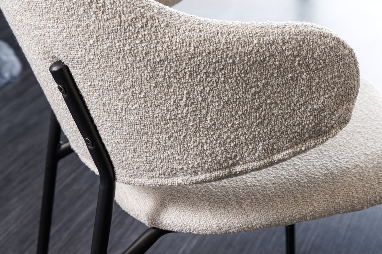 Chair TRACY ALPINE bouclé greige black legs