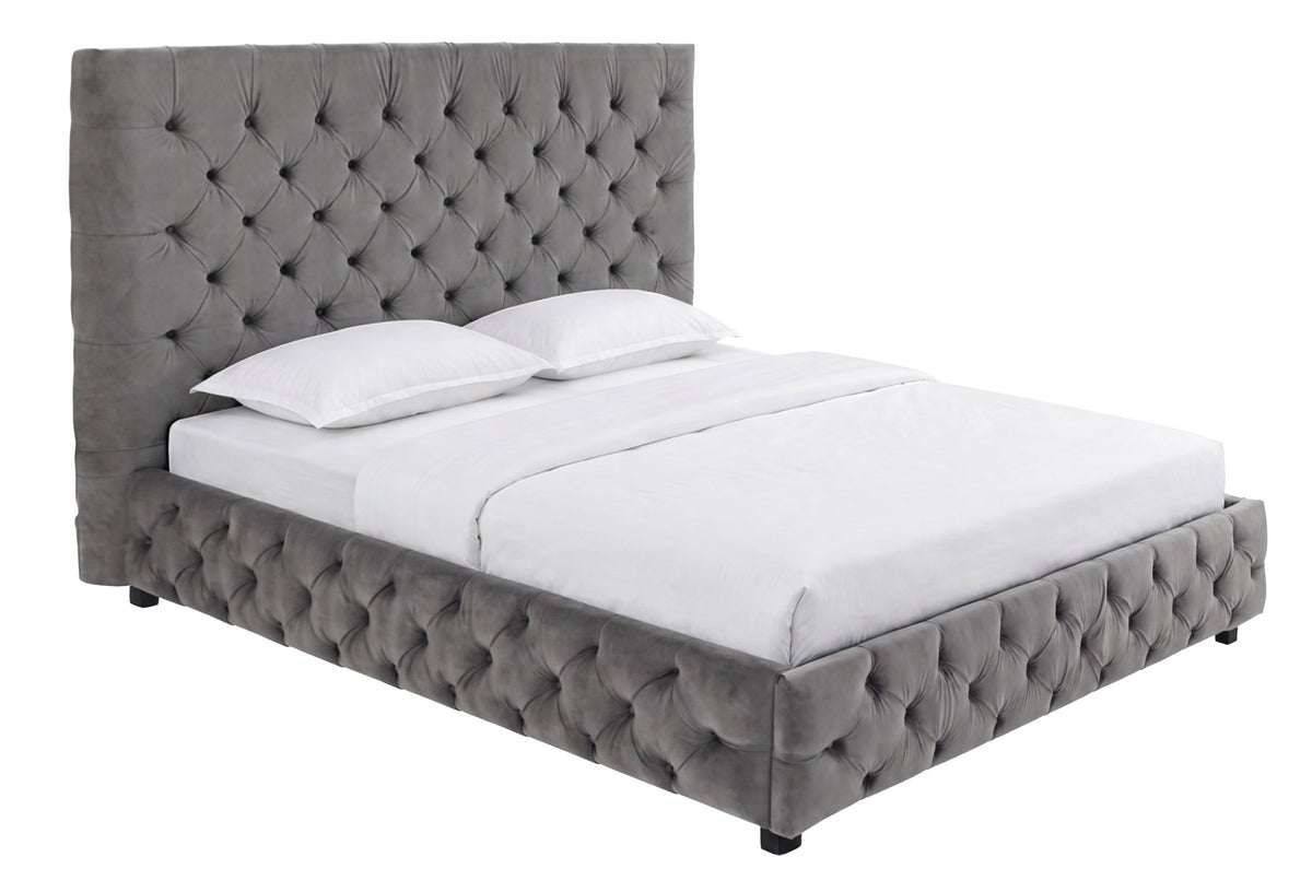 Bed PARIS CHESTERFIELD 180x200cm velvet grey