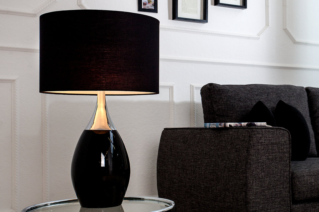 Table lamp CARLA 60cm linen shade black