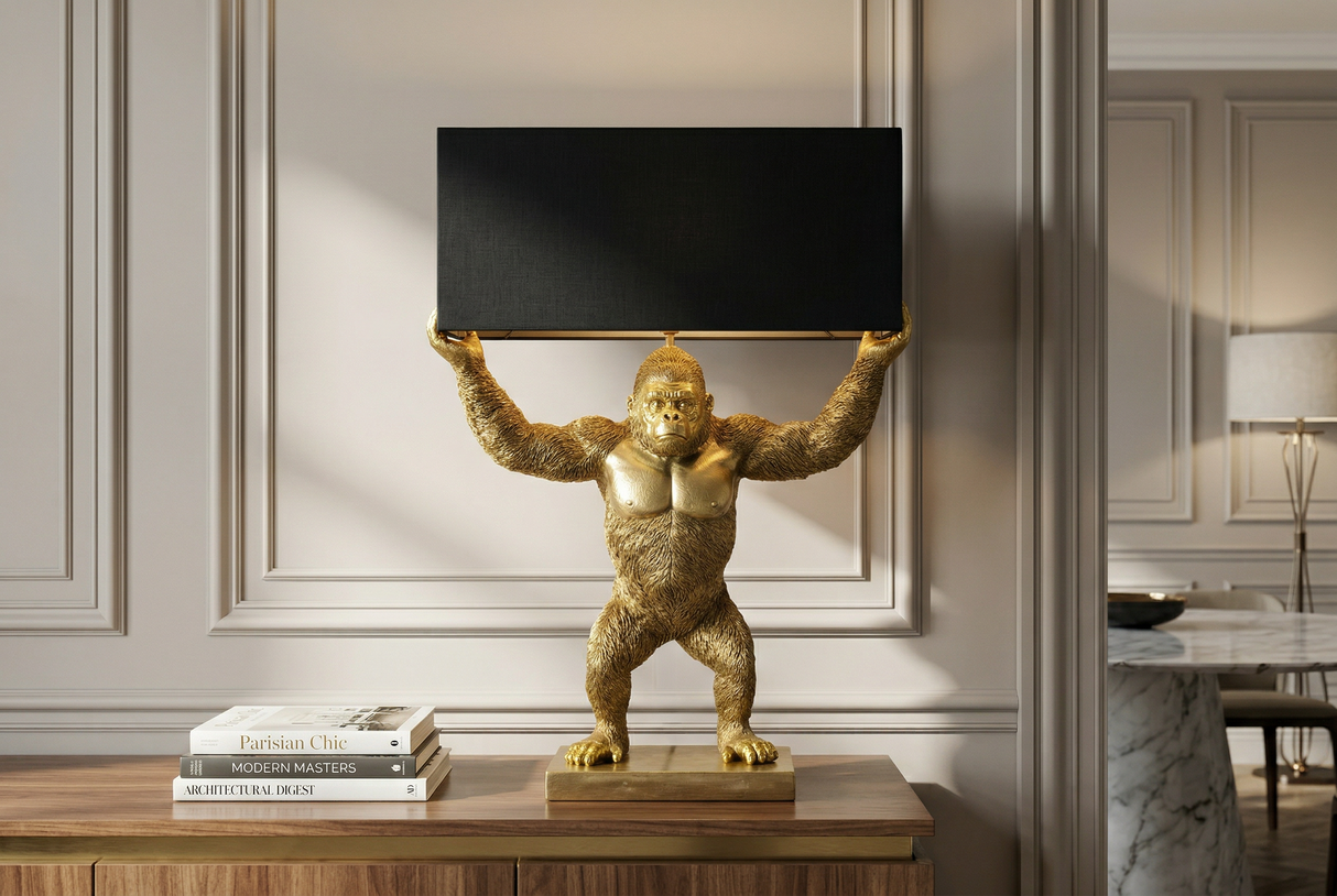 Table lamp KING APE 65cm black golden