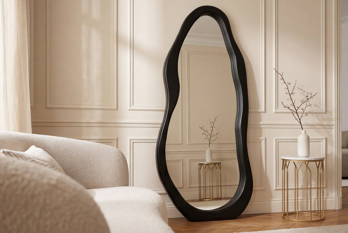Standspiegel ORGANIC 180cm MDF schwarz