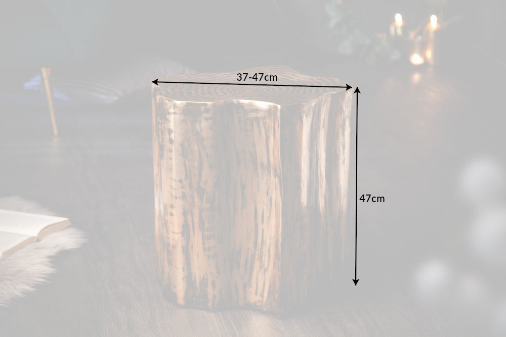 Beistelltisch ORGANIC ORIENT 37-44cm Stammoptik gold