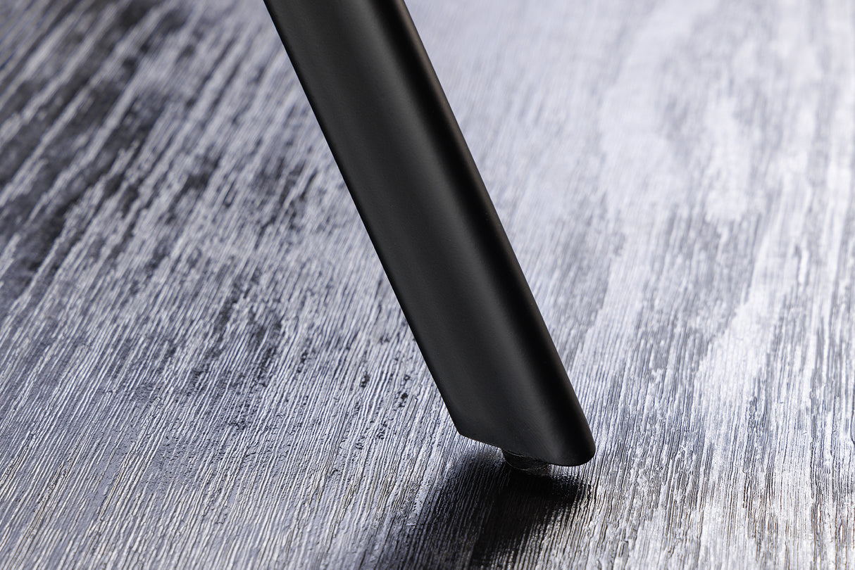 Dining table ATELIER 120cm round natural oak wood look w/ black metal legs