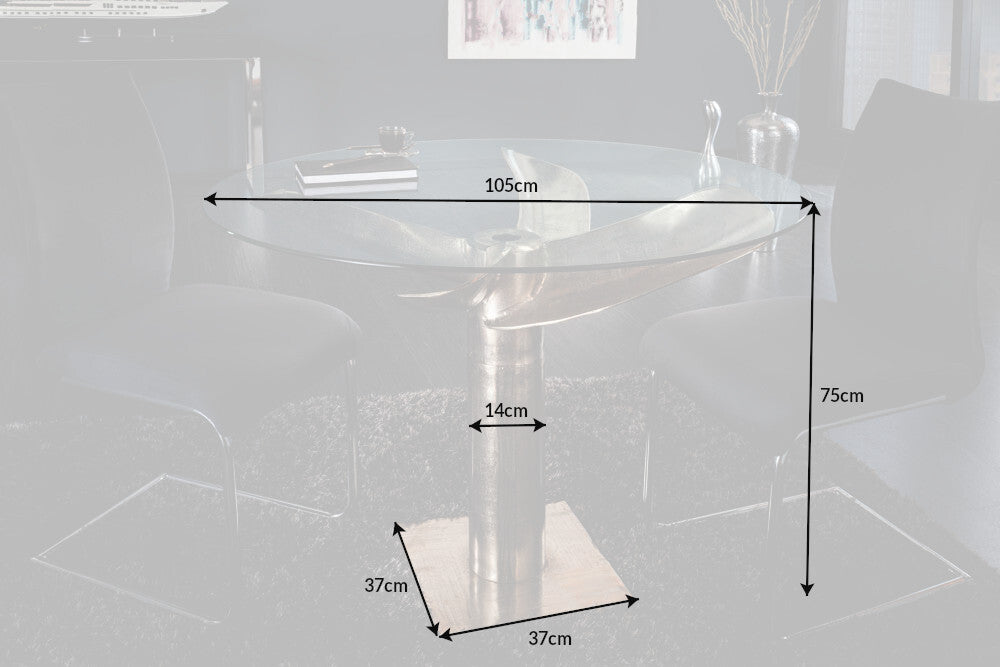 Glasplatte Ø 105cm rund für Esstische 8mm Hartglas