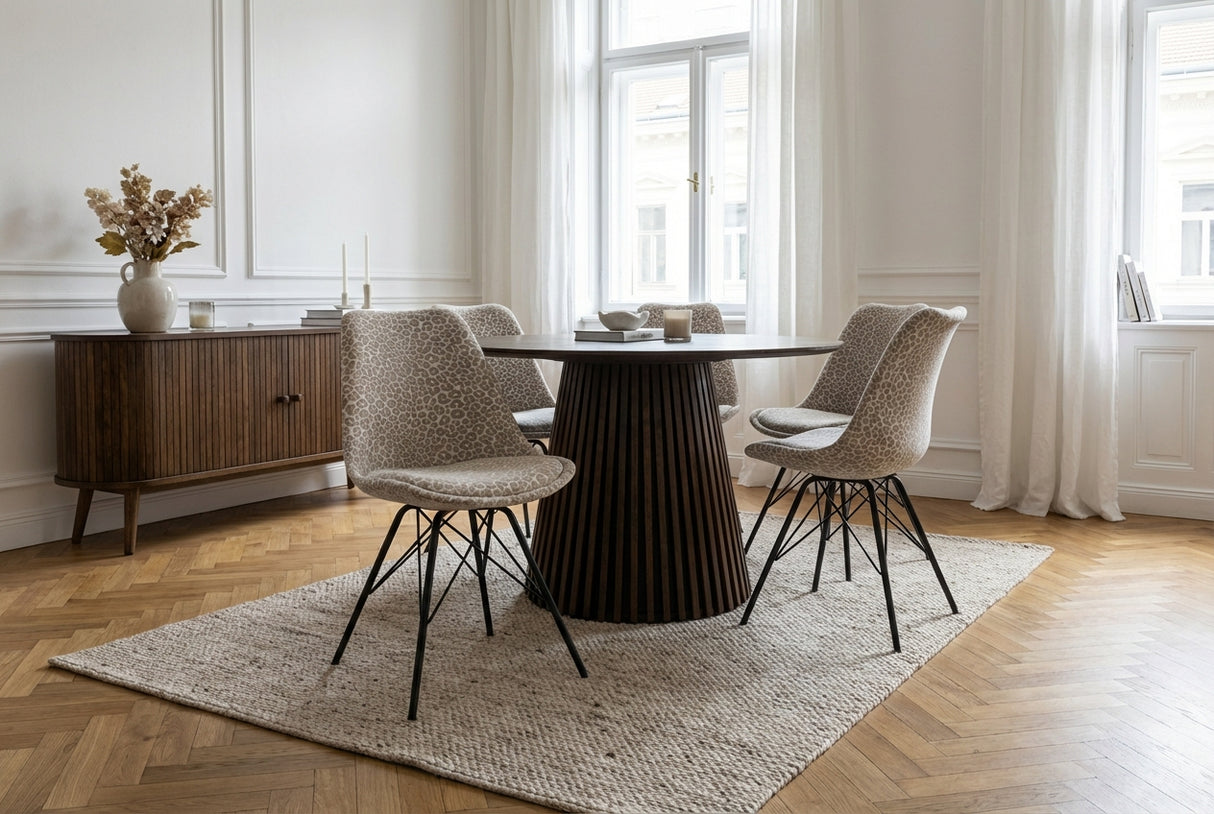 Chair SCANDINAVIA MEISTERSTÜCK leopard pattern beige grey