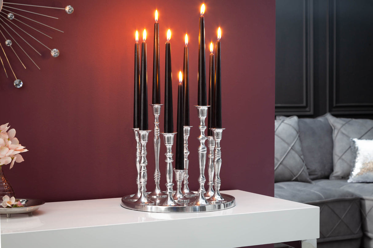 Candleholder MODERN BAROCK 9 flames silver