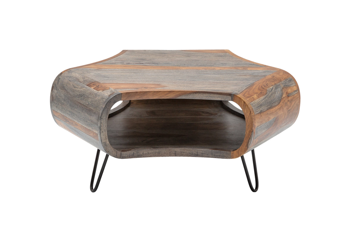 Coffee table ORGANIC LIVING 80cm sheesham wood grey