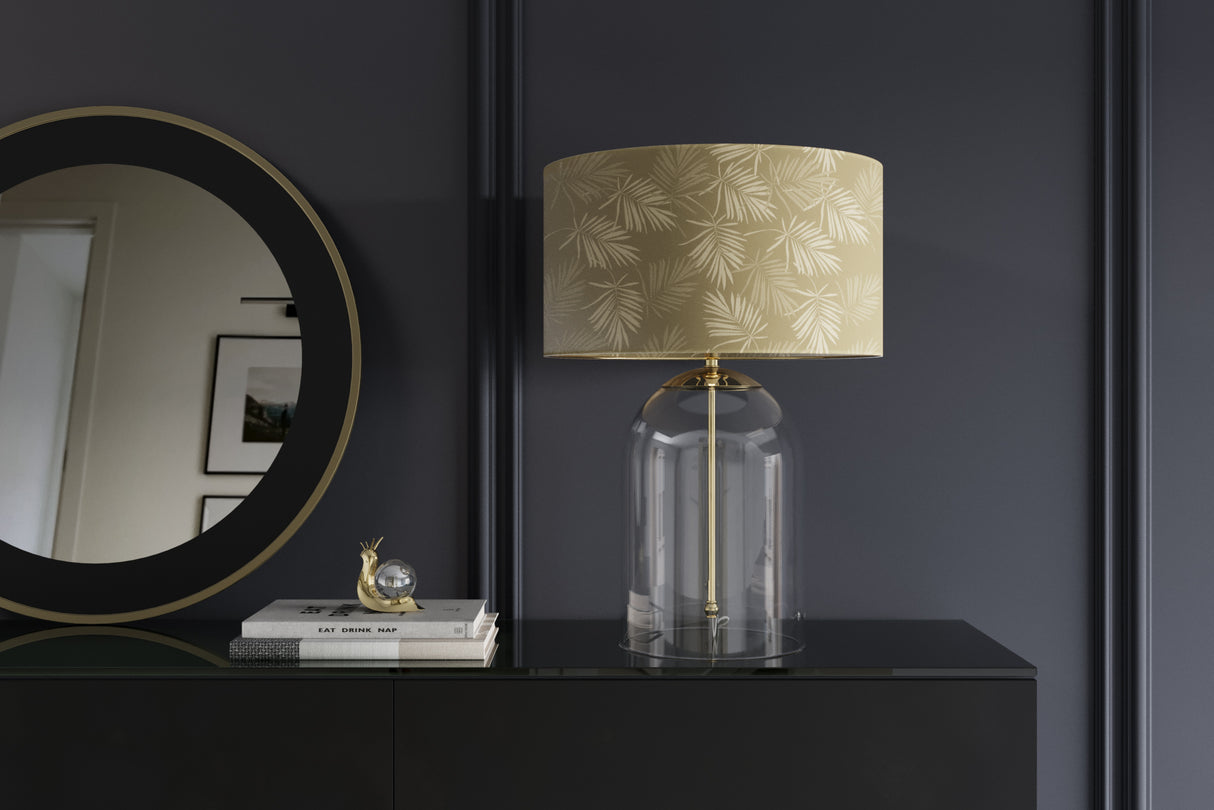 Table lamp CLASSICO 55cm lampshade white golden glass transparent gold