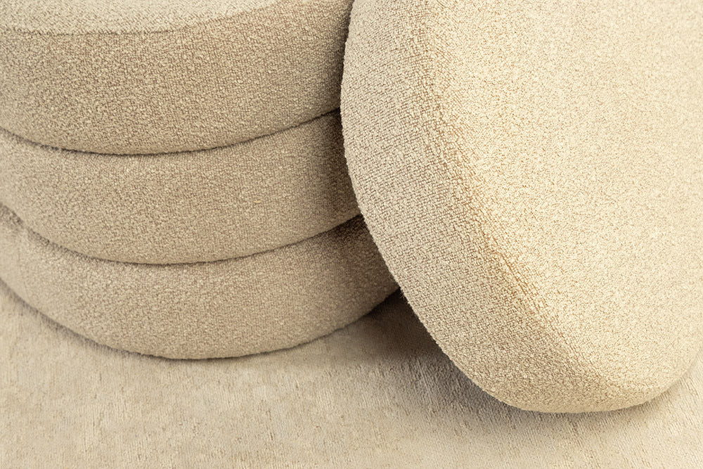 Bench chest VOQUE 115cm bouclé taupe w/ storage space bench seat