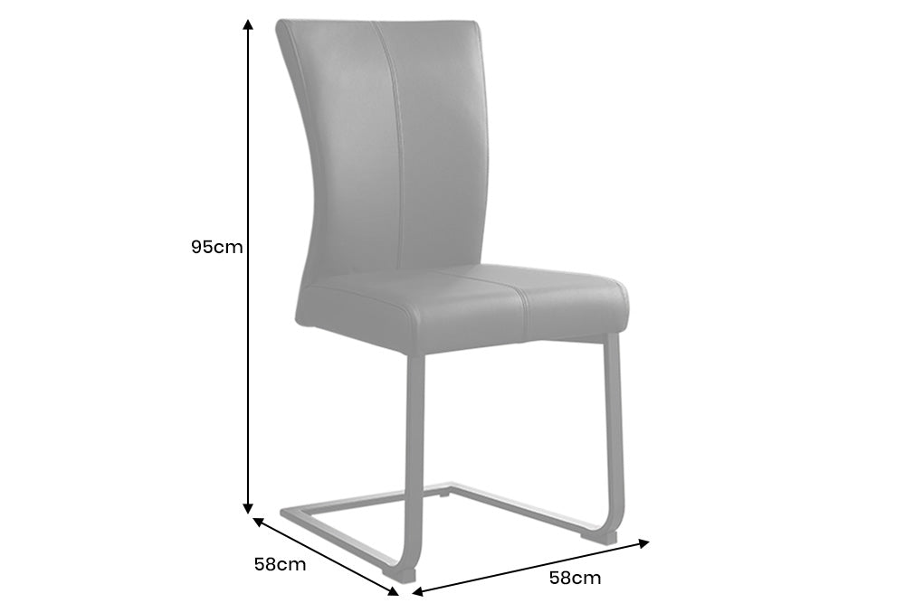 Freischwinger Stuhl SAMSON Echtleder schwarz mit schwarzem Griff