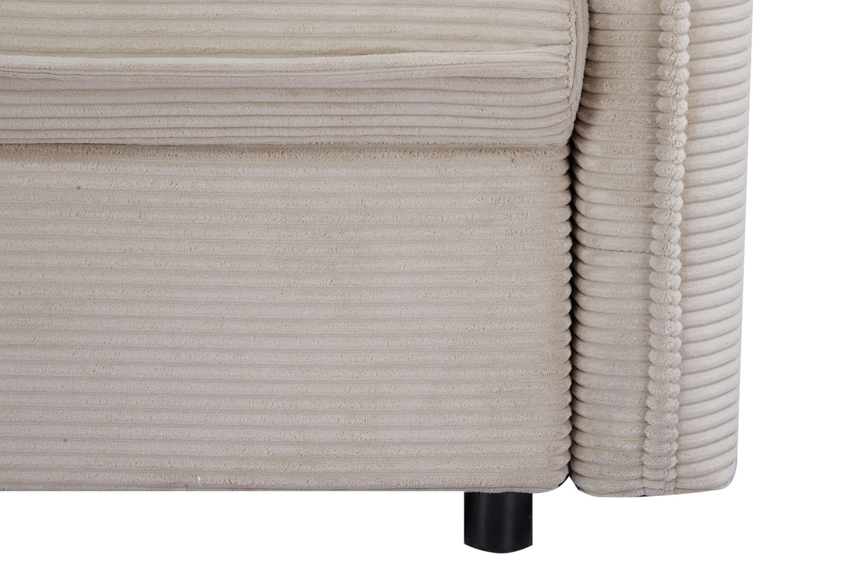 Sofa bed APARTMENT 215cm 3-seater cord beiger