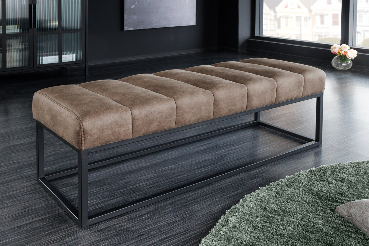 Bank PETIT BEAUTÉ 110 cm Mikrofaser grau taupe
