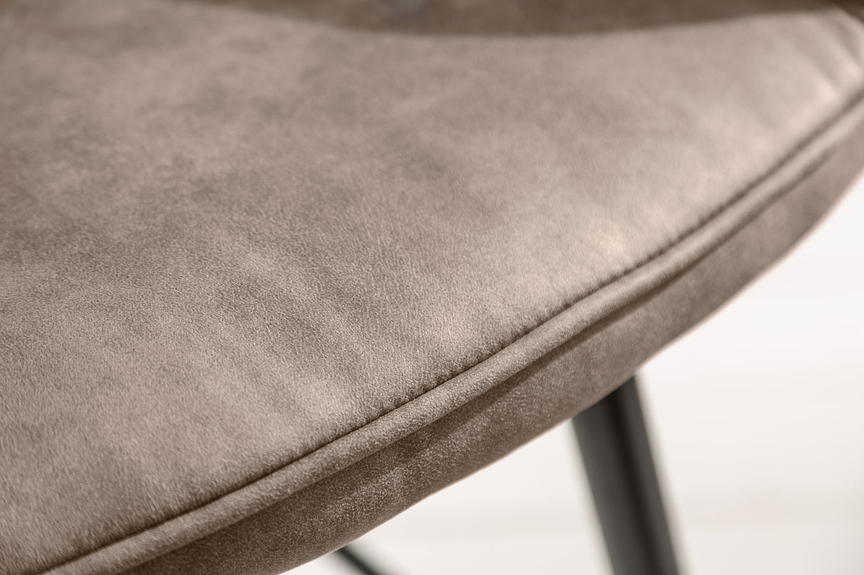 Barstuhl TURIN Mikrofaser Vintage Taupe mit Steppung