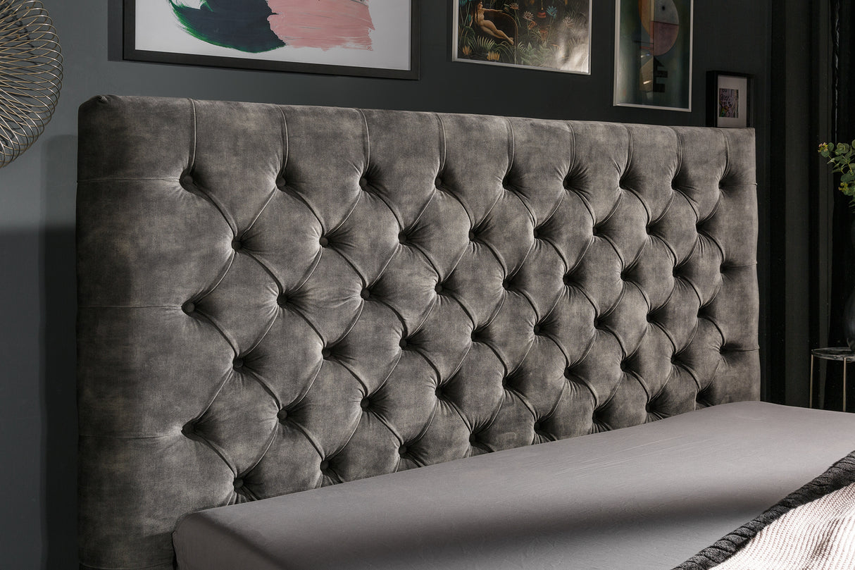 Bed PARIS CHESTERFIELD 180x200cm velvet olive grey