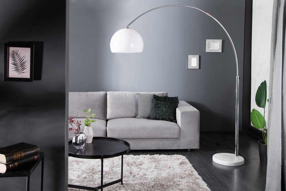 Floor lamp BIG BOW 175-205cm white w/ marble base